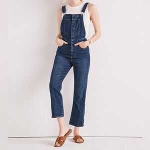 Lucky Brand Bridgette High Waisted Fitted Denim Overalls New
